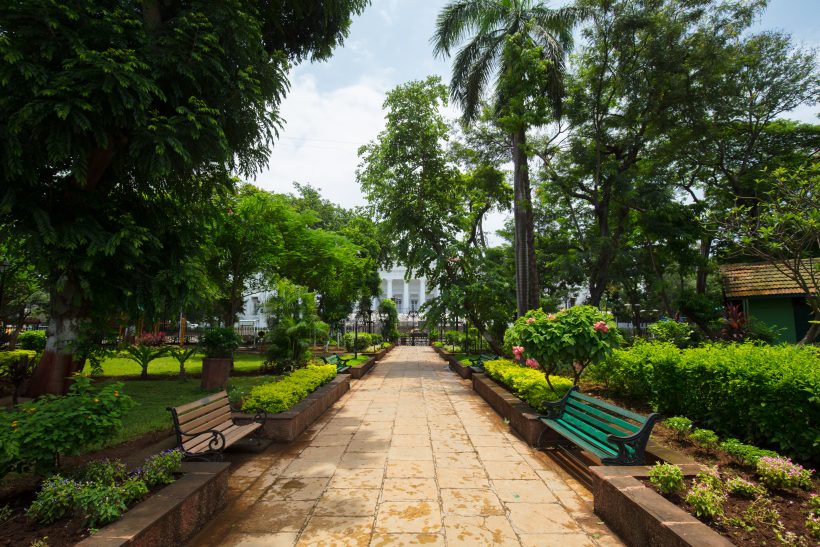 The historic gardens at Horniman Circle in the Fort district of Mumbai (formerly Bombay), on a clear sunny afternoon.