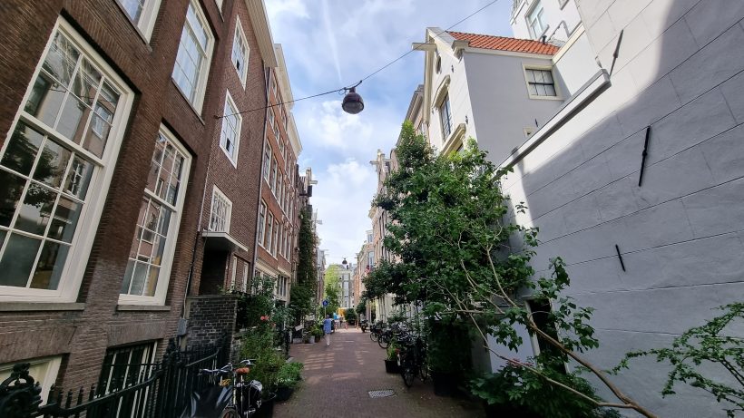 cosy narrow street in Amsterdam